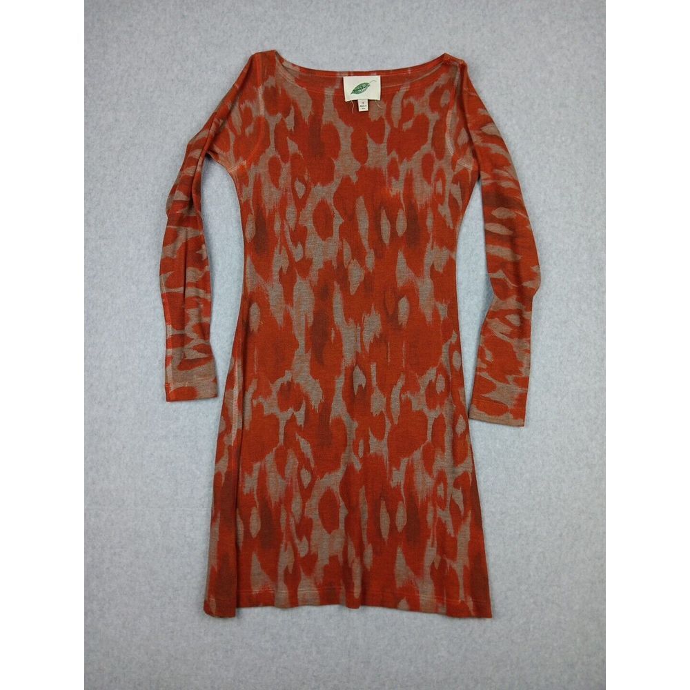Nurture‎ Anthropologie Dress Womens Size S Brown long sleeve knit Shift abstract